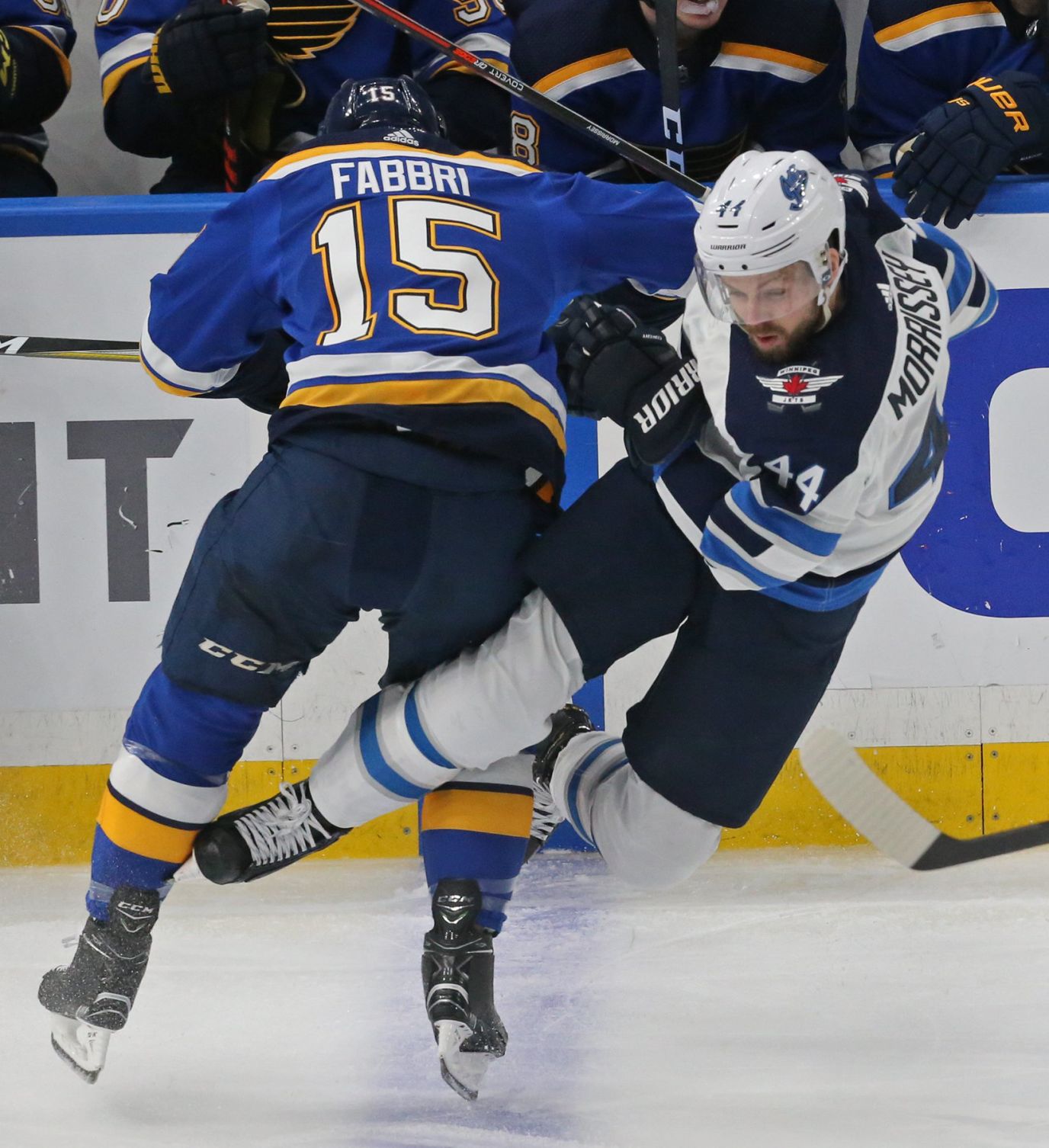 Blues and Jets skate in game 4 at the Enterprise Center